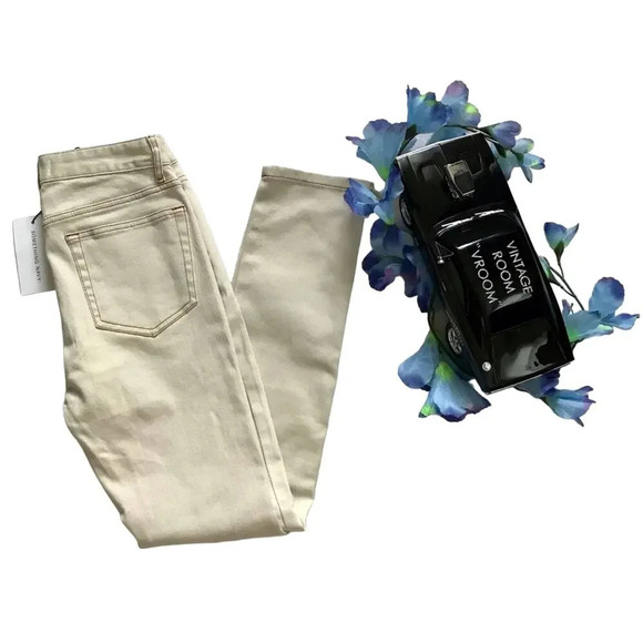 Something Navy NWT Dark Cream Wash Straight Jeans Women 2 - Picture 1 of 10